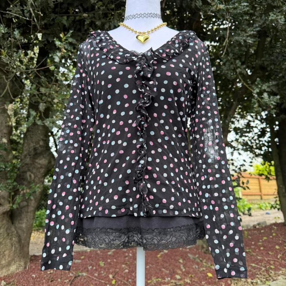 Y2k twee mesh black cotton